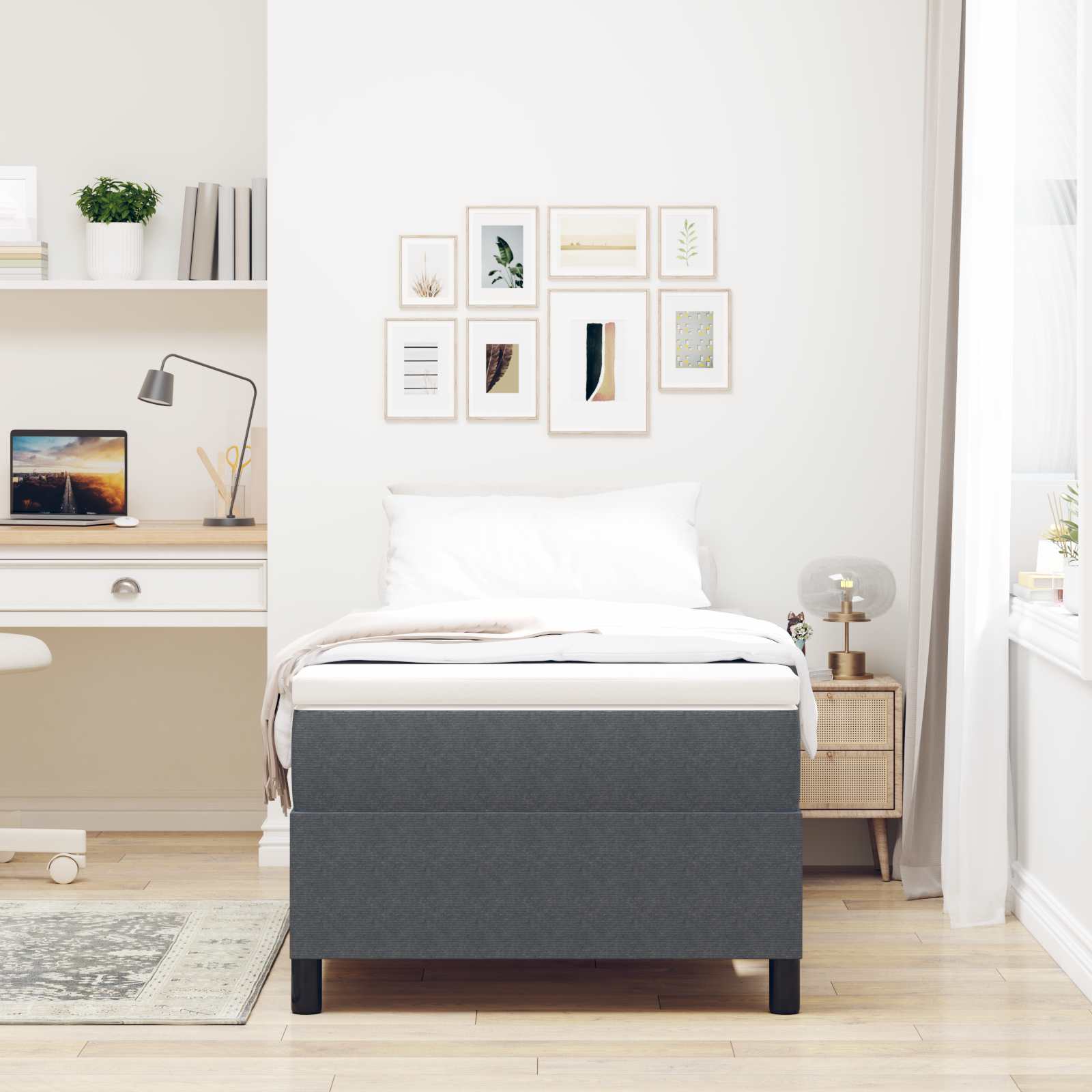 Krevetna platforma Tamno siva 90 x 190 cm Kordura tekstil