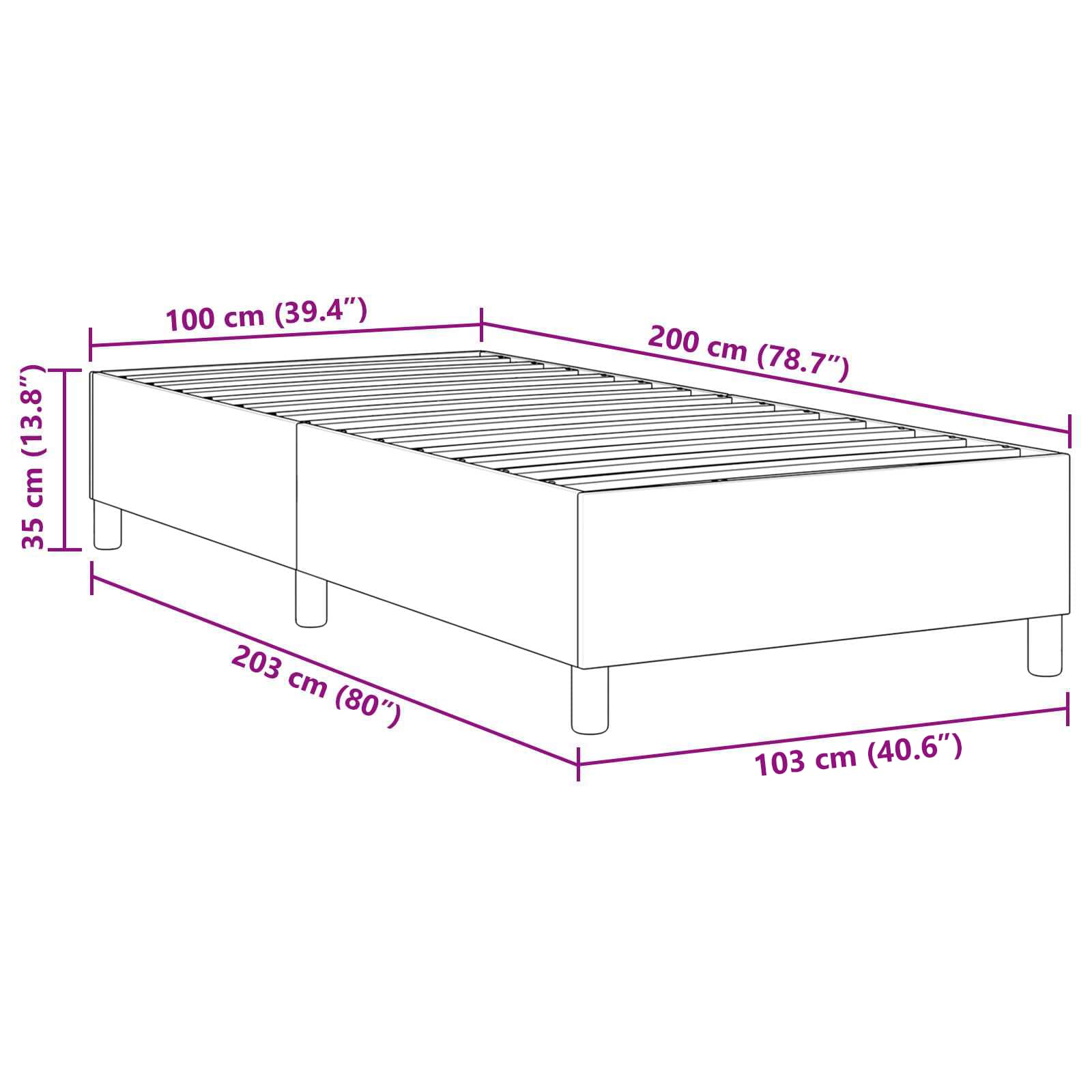Krevetna platforma Plava 100 x 200 cm Kordura tekstil