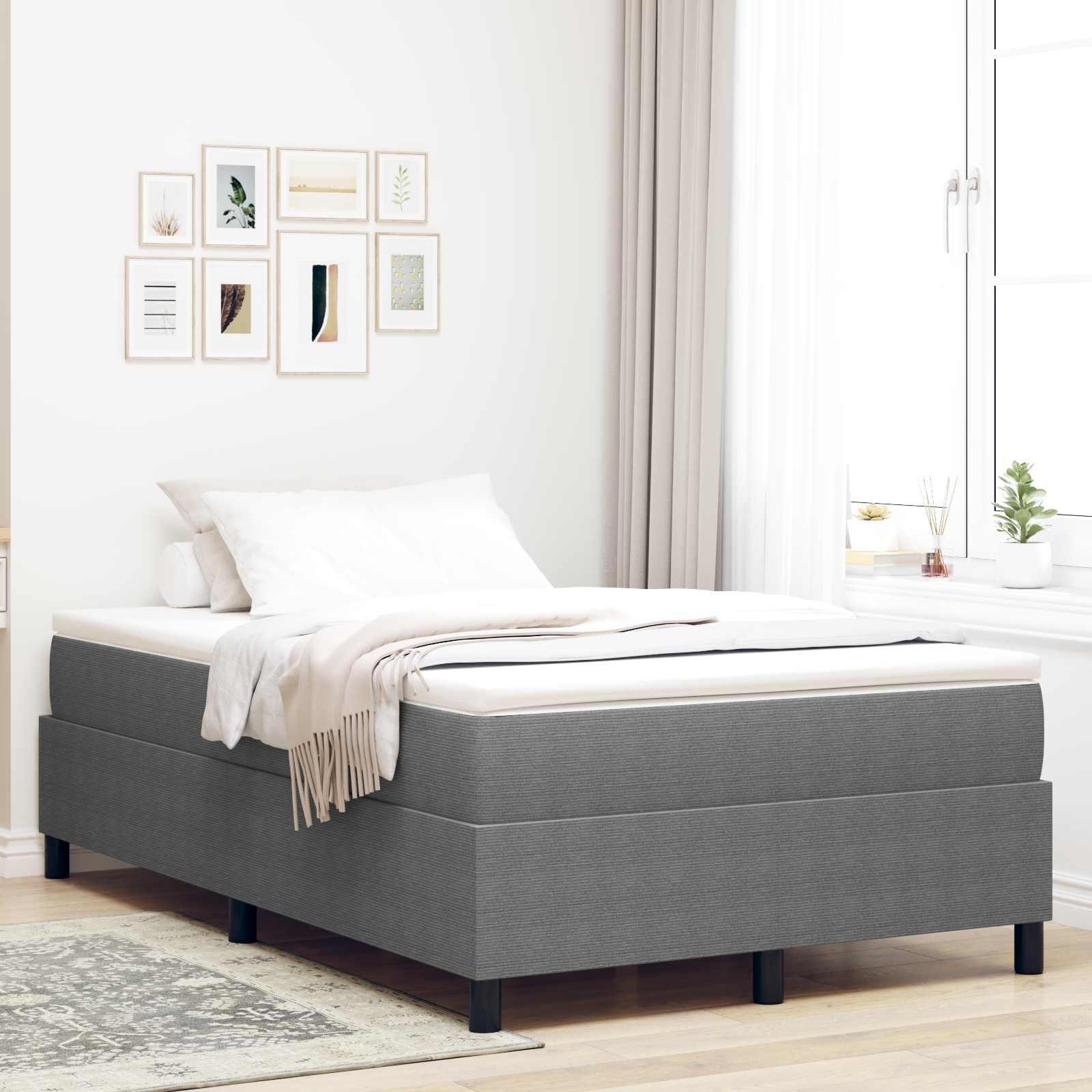 Krevetna platforma Svijetlo siva 120 x 190 cm Kordura tekstil