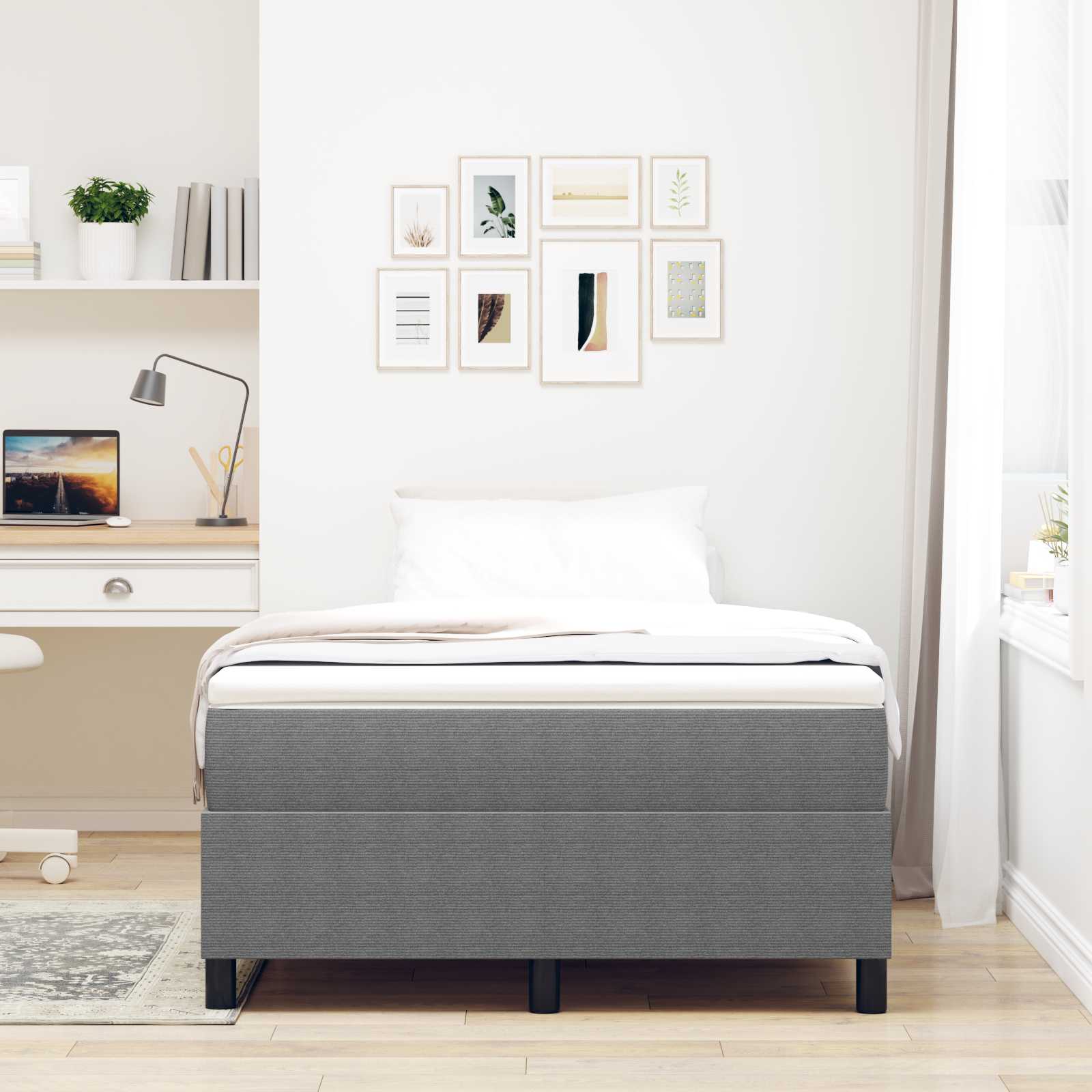 Krevetna platforma Svijetlo siva 120 x 190 cm Kordura tekstil