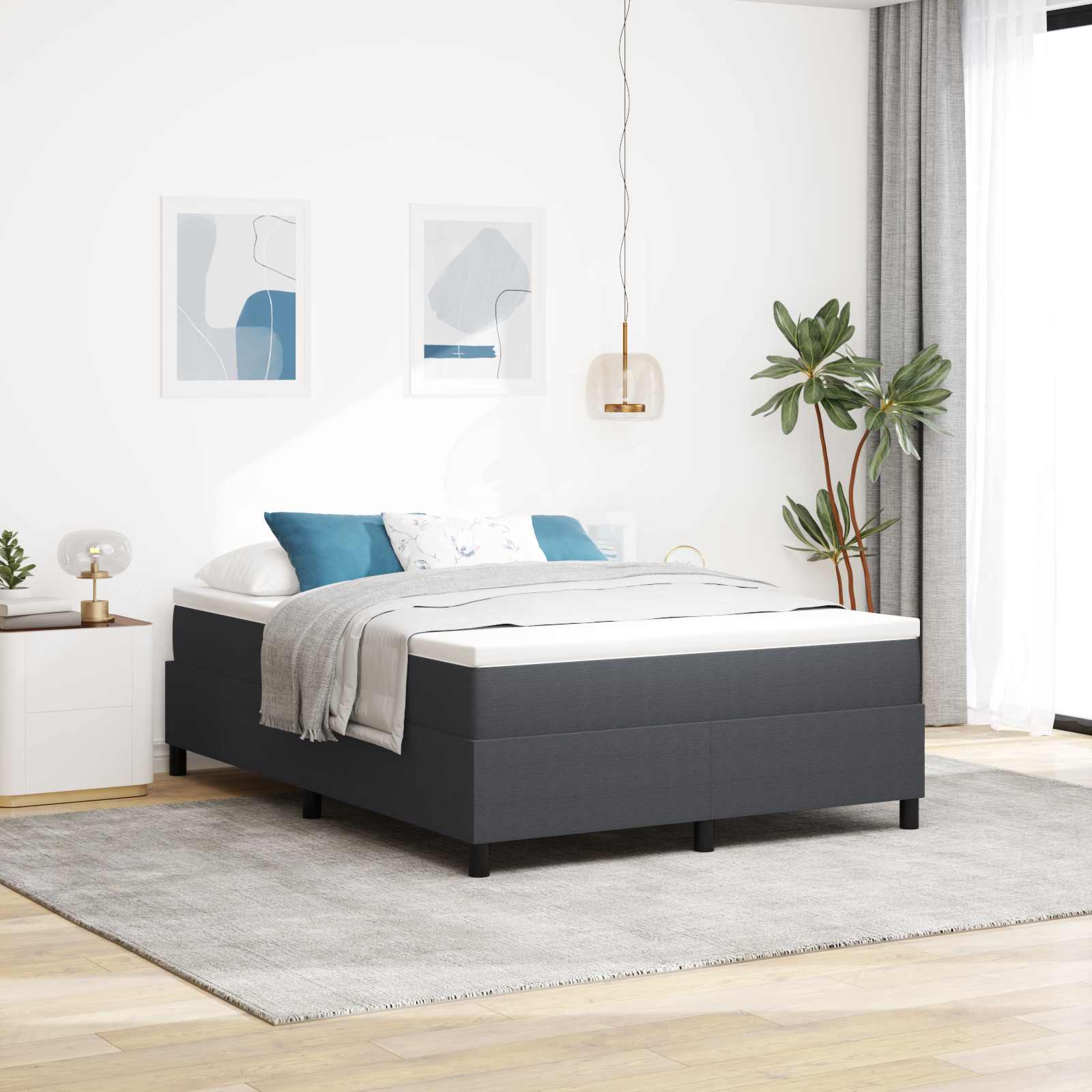 Krevetna platforma Tamno siva 140 x 190 cm Kordura tekstil