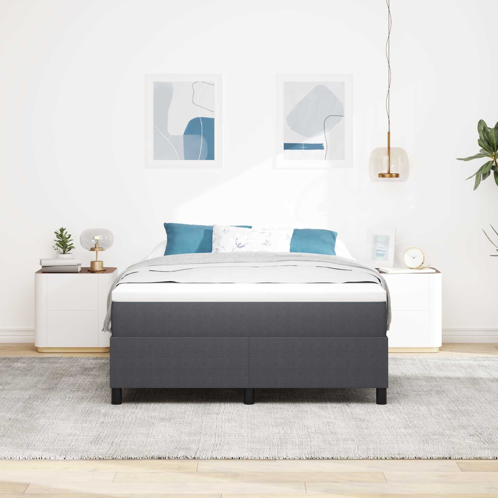 Krevetna platforma Tamno siva 140 x 190 cm Kordura tekstil