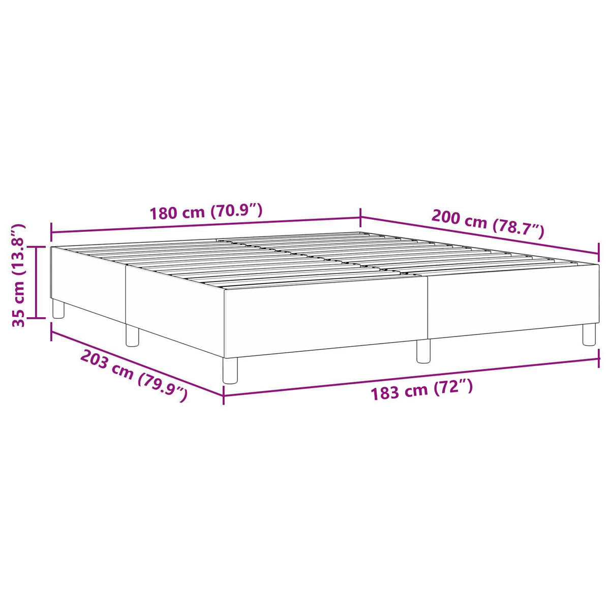 Krevetna platforma Plava 180 x 200 cm Kordura tekstil