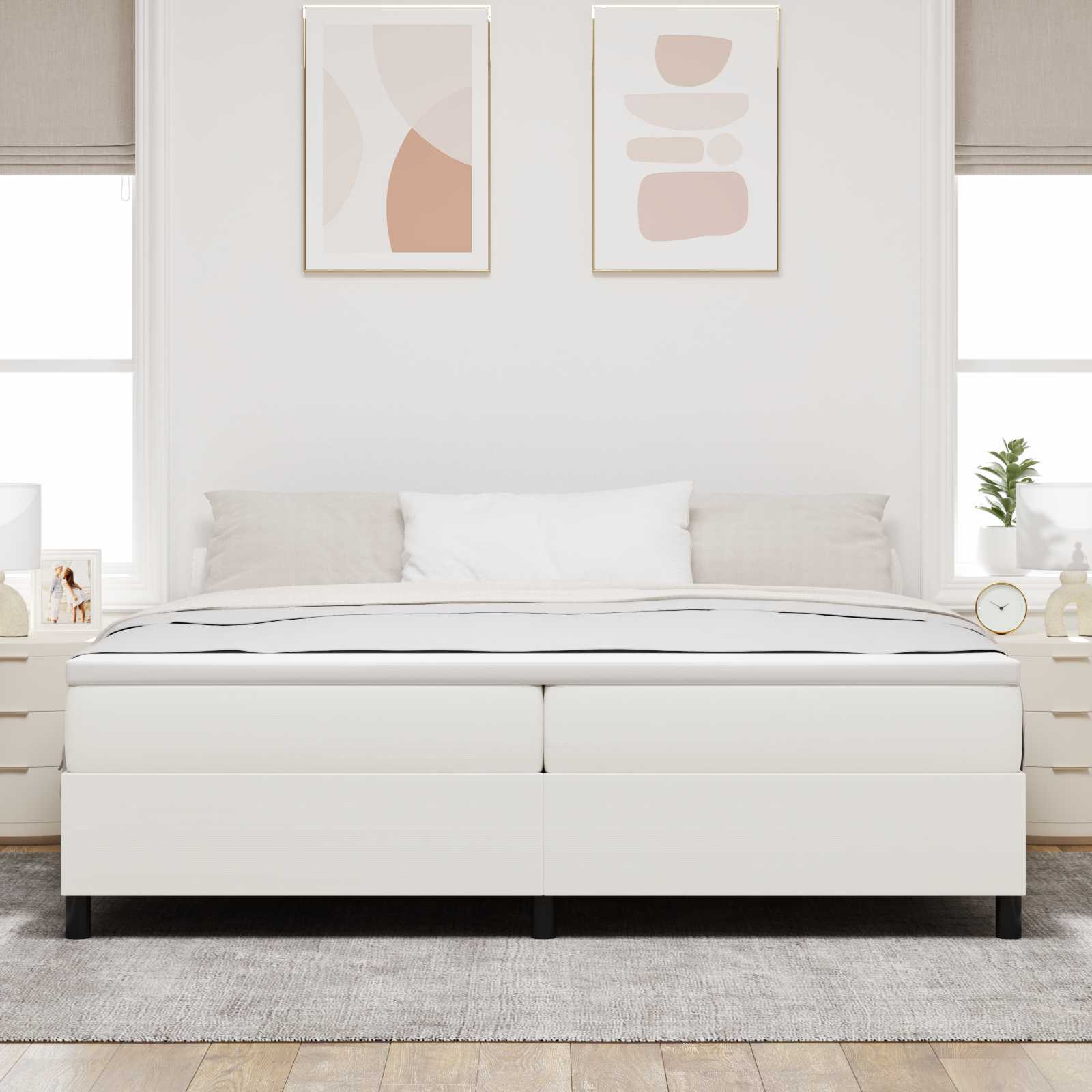 Krevetna platforma Krema 200 x 200 cm Kordura tekstil