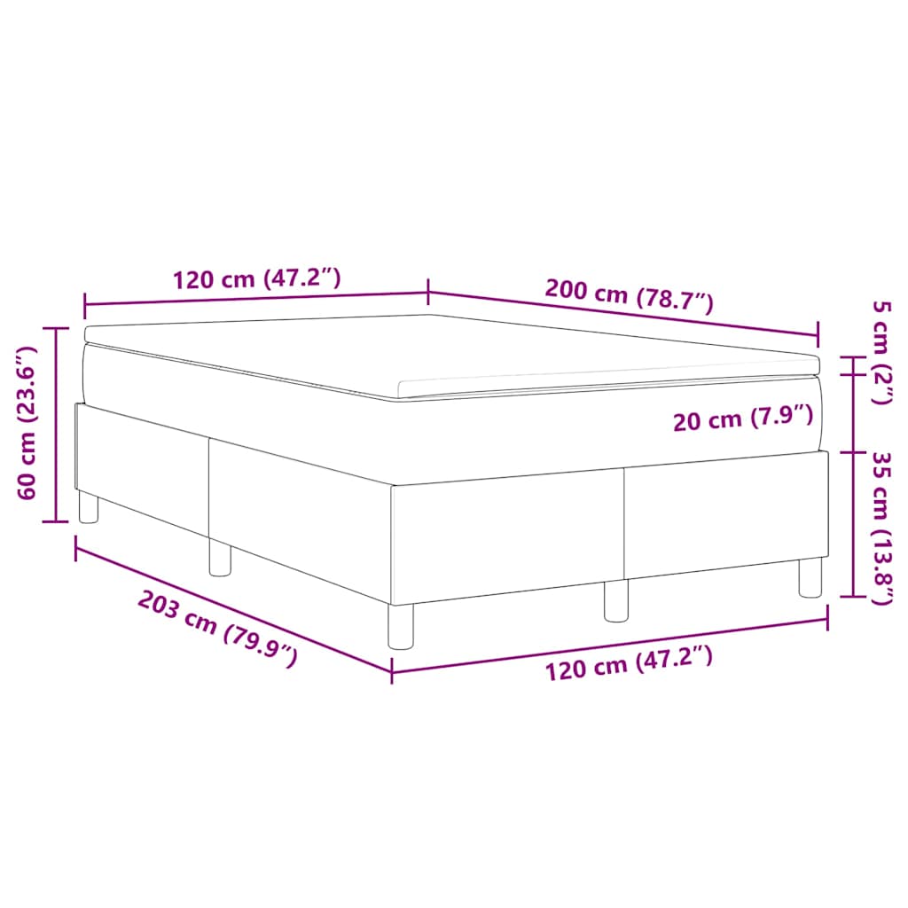 Krevet s opruga kutije Plava i bijela 120 x 200 cm