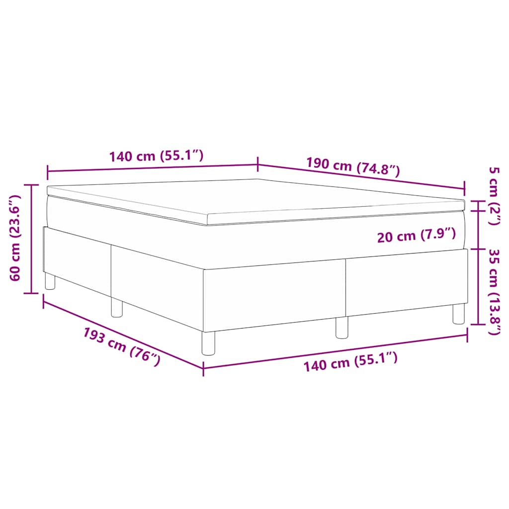 Krevet s opruga kutije Plava i bijela 140 x 190 cm