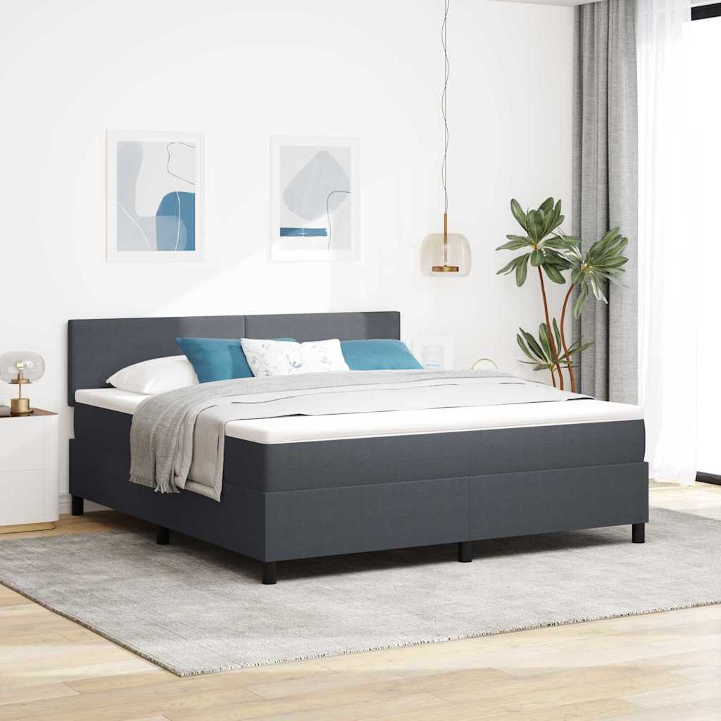 Krevet s opruga kutije Tamno siva i bijela 180 x 200 cm