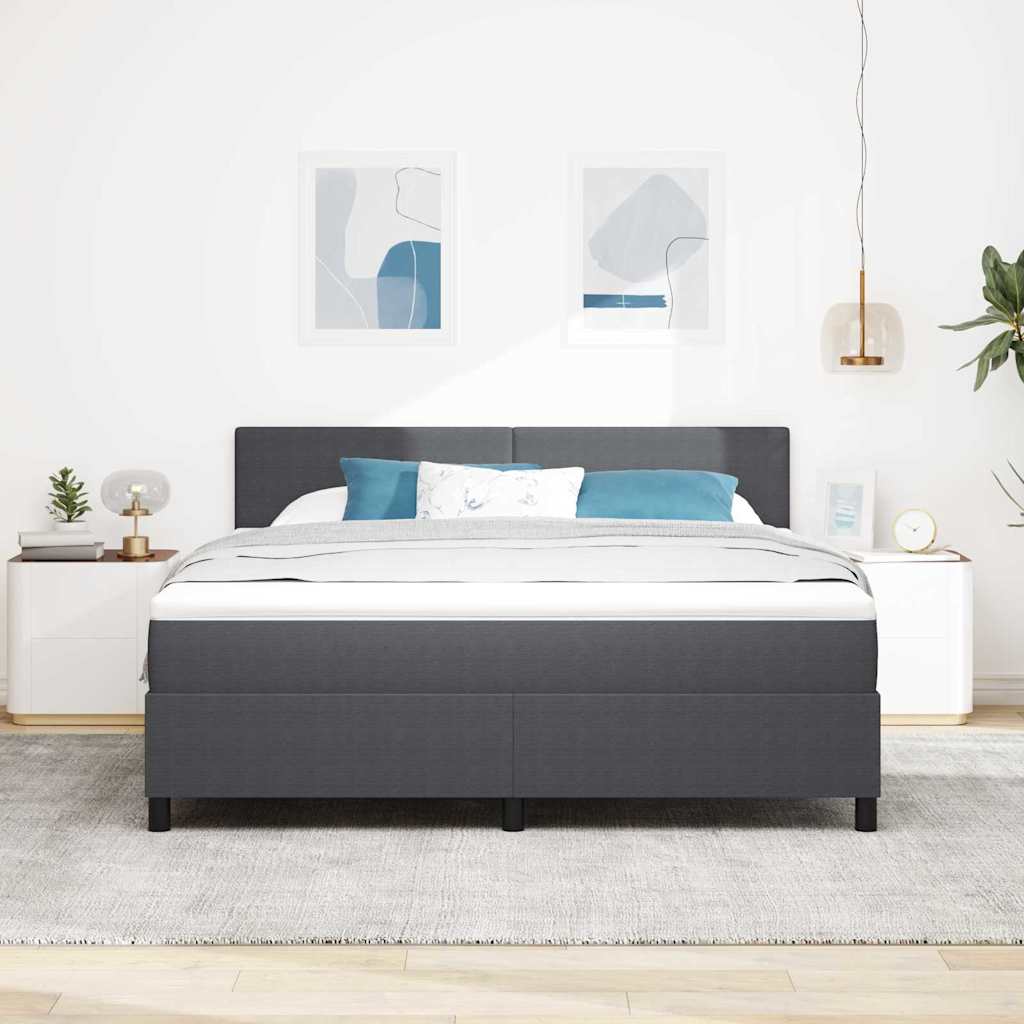 Krevet s opruga kutije Tamno siva i bijela 180 x 200 cm
