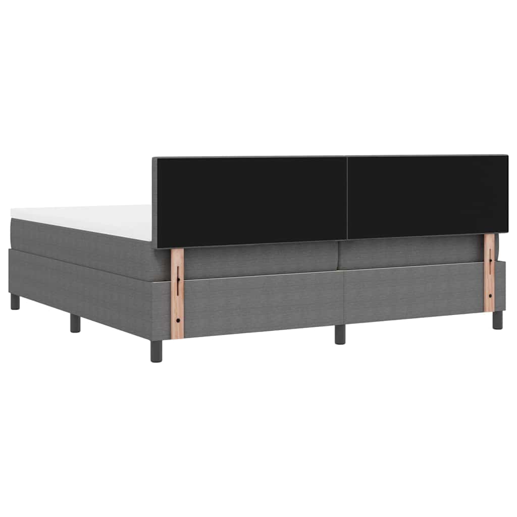 Krevet s opruga kutije Svijetlo siva i bijela. 200 x 200 cm