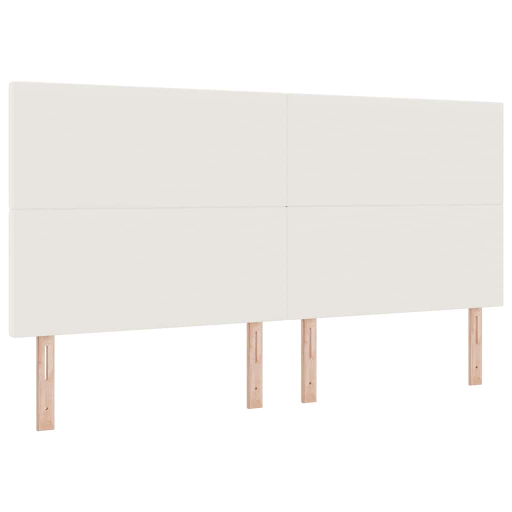 Krevet s opruga kutije s uzglavljem Krema i bijela 200 x 200 cm