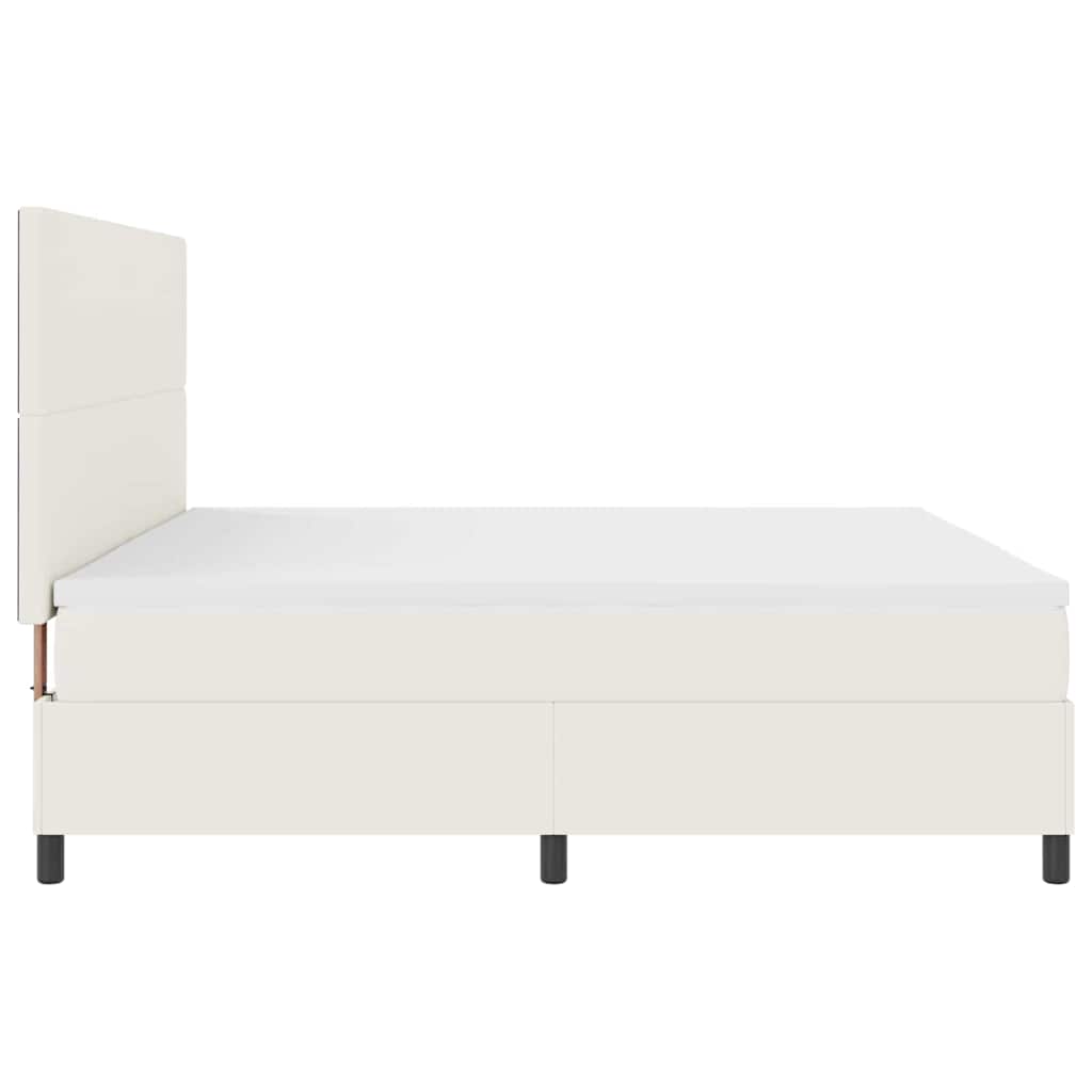 Krevet s opruga kutije s uzglavljem Krema i bijela 200 x 200 cm