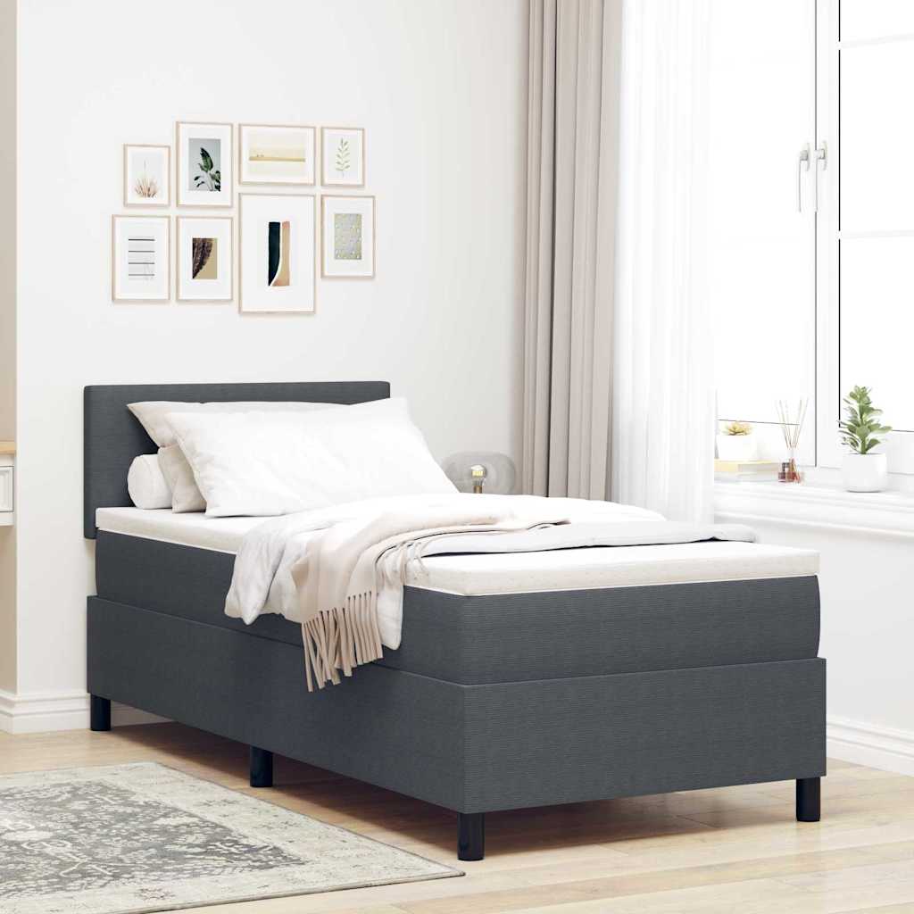 LED Box Spring Krevet Tamno siva i bijela 80 x 200 cm