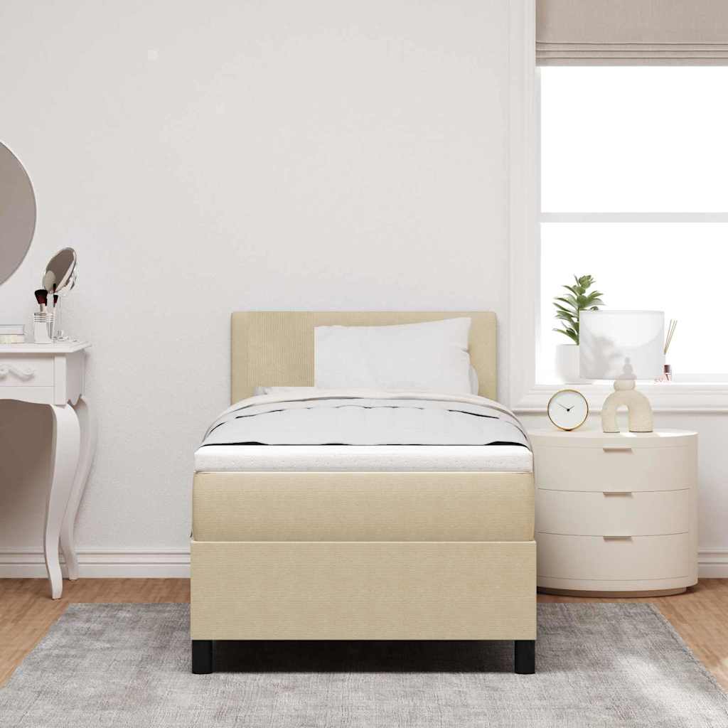LED Box Spring Krevet Svijetlo siva i bijela. 80 x 200 cm