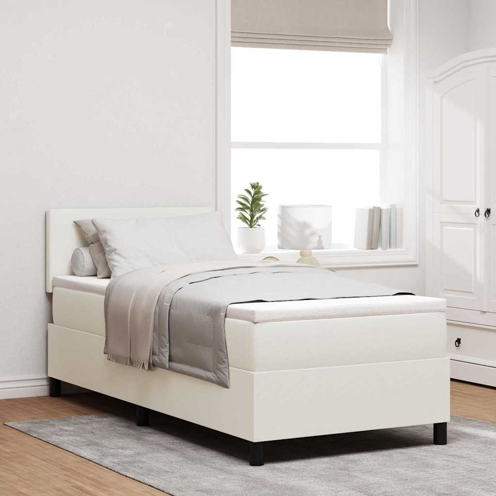 LED Box Spring Krevet Svijetlo siva i bijela.