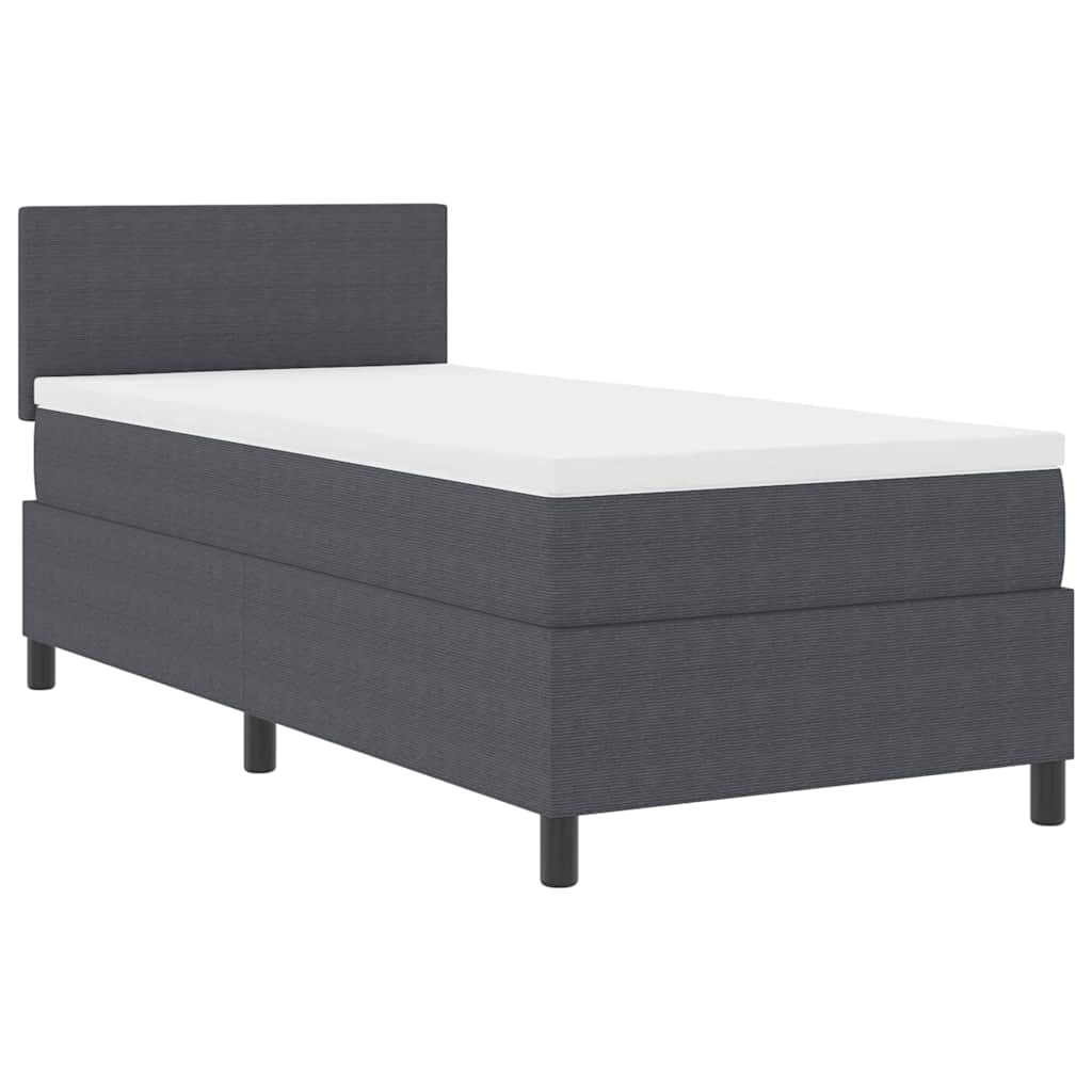 LED Box Spring Krevet Tamno siva i bijela 90 x 200 cm