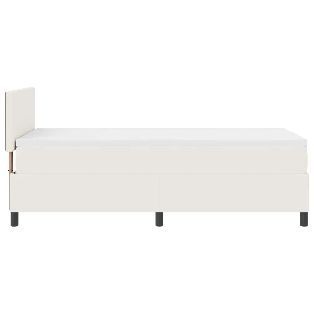LED Box Spring Krevet s uzglavljem Krema i bijela 90 x 200 cm