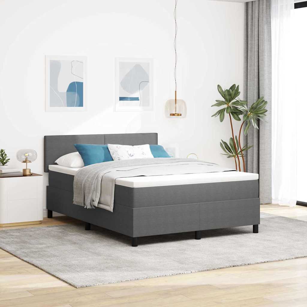 LED Box Spring Krevet Svijetlo siva i bijela. 140 x 190 cm
