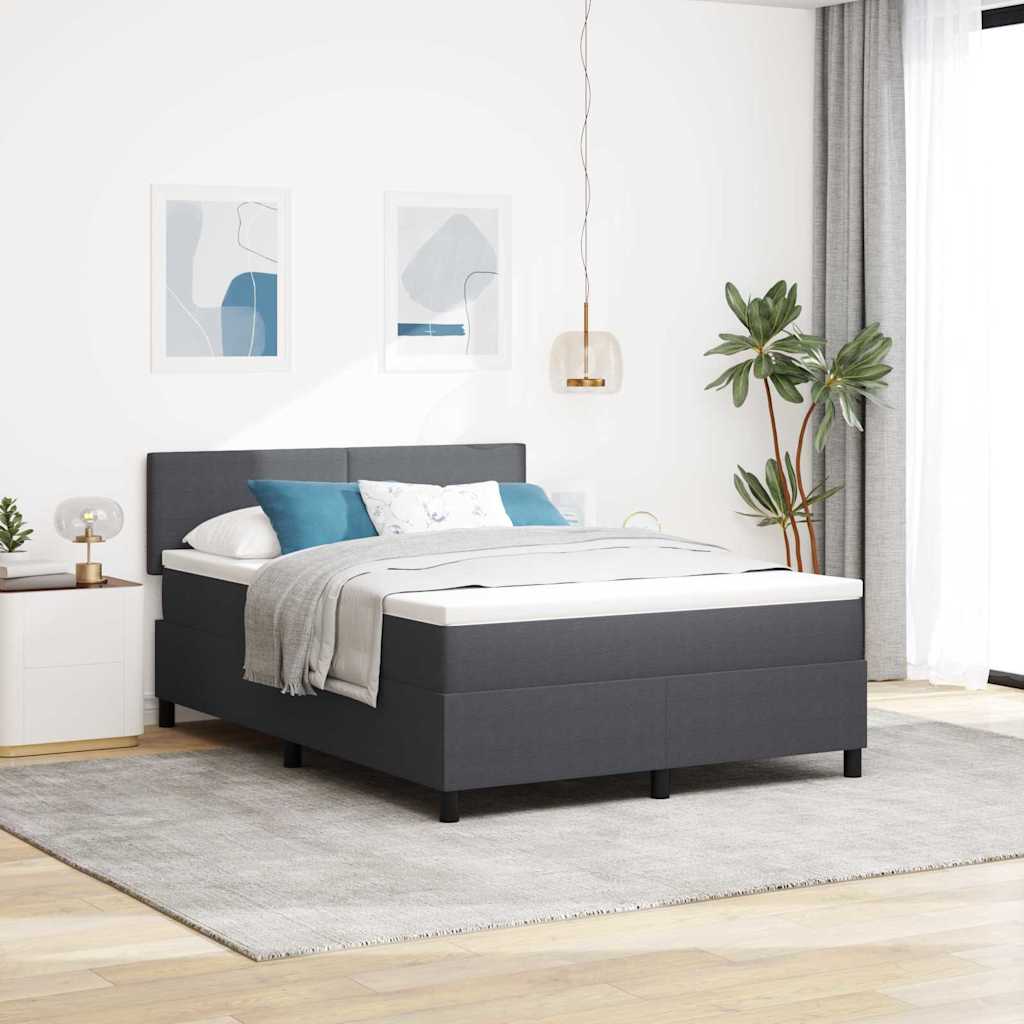 LED Box Spring Krevet Tamno siva i bijela 160 x 200 cm