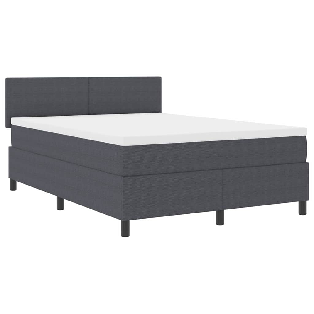 LED Box Spring Krevet Tamno siva i bijela 160 x 200 cm