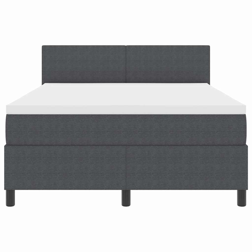 LED Box Spring Krevet Tamno siva i bijela 160 x 200 cm