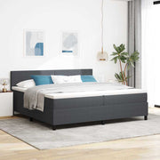 LED Box Spring Krevet Tamno siva i bijela 200 x 200 cm