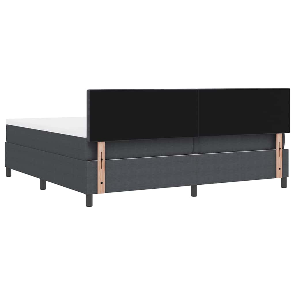 LED Box Spring Krevet Tamno siva i bijela 200 x 200 cm