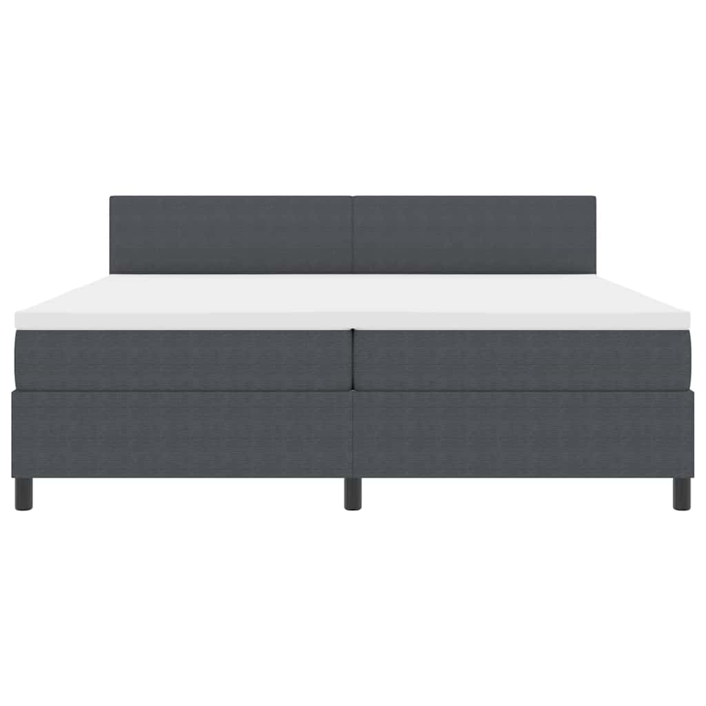LED Box Spring Krevet Tamno siva i bijela 200 x 200 cm