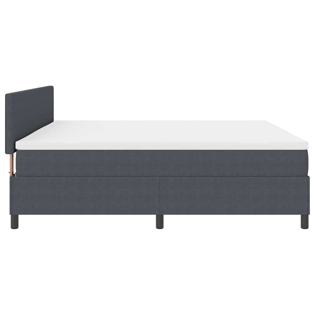 LED Box Spring Krevet Tamno siva i bijela 200 x 200 cm