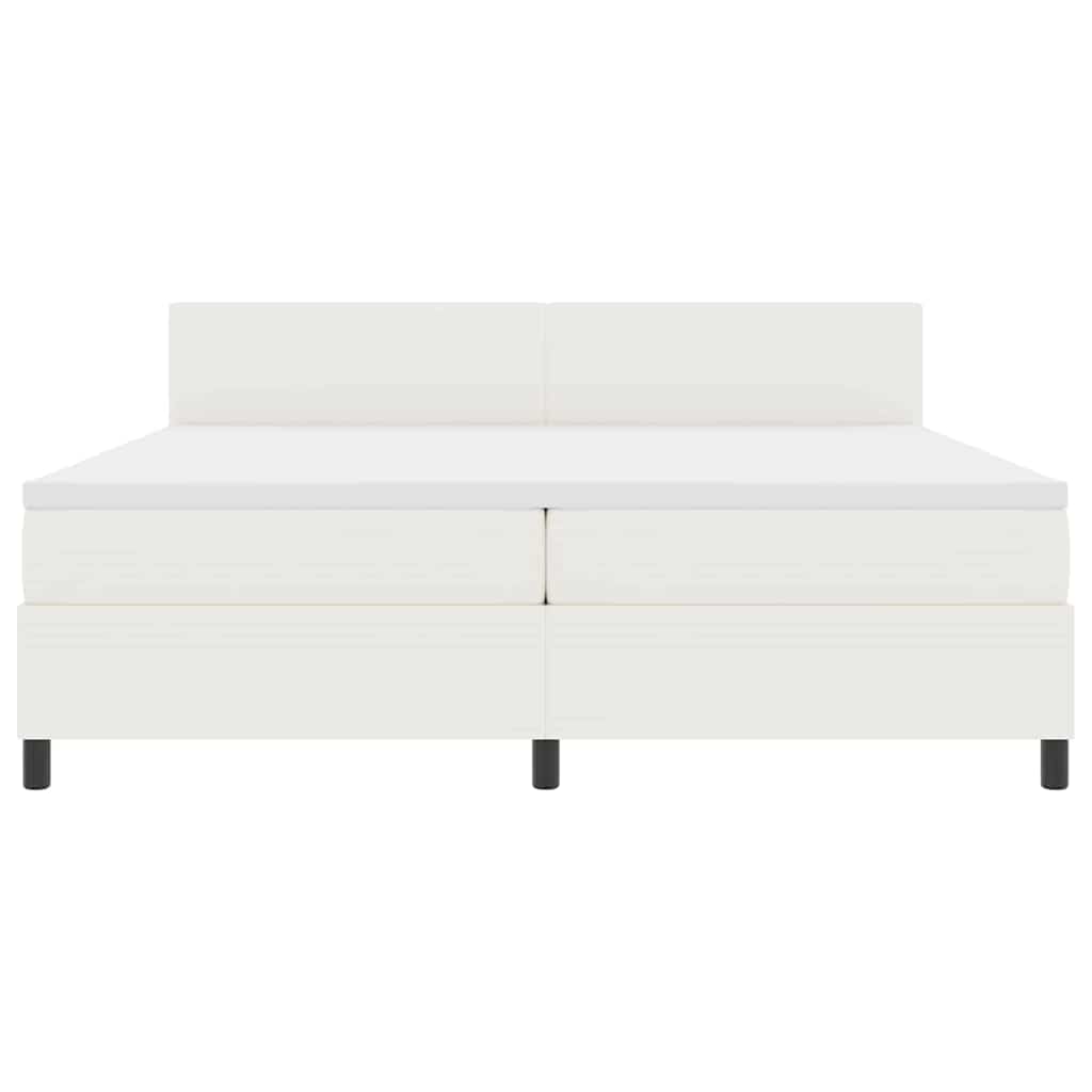 LED Box Spring Krevet s uzglavljem Krema i bijela 200 x 200 cm