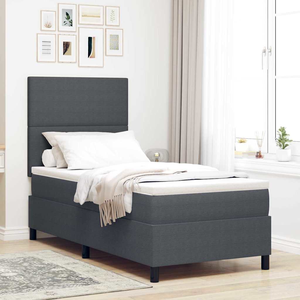 LED Box Spring Krevet Tamno siva i bijela 80 x 200 cm