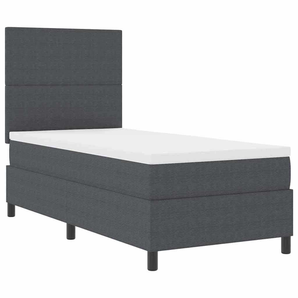 LED Box Spring Krevet Tamno siva i bijela 80 x 200 cm