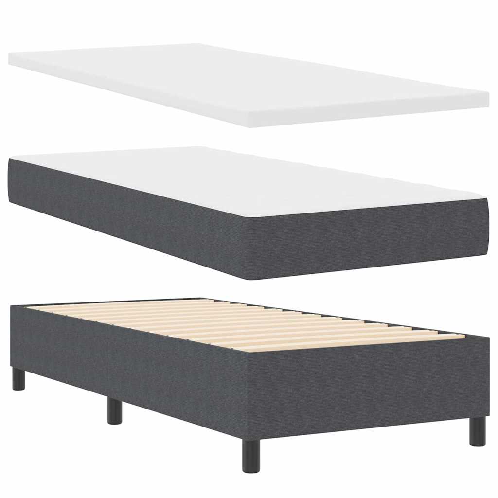 LED Box Spring Krevet Tamno siva i bijela 80 x 200 cm