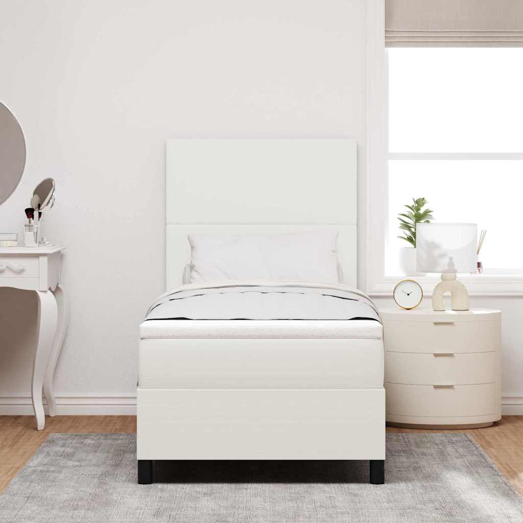 LED Box Spring Krevet s uzglavljem Krema i bijela 80 x 200 cm