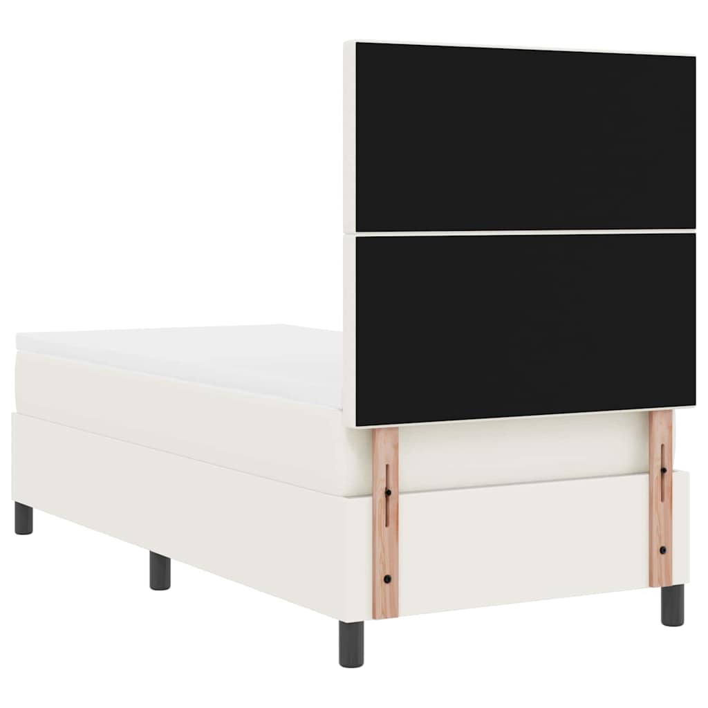 LED Box Spring Krevet s uzglavljem Krema i bijela 80 x 200 cm