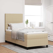 LED Box Spring Krevet Svijetlo siva i bijela. 80 x 200 cm