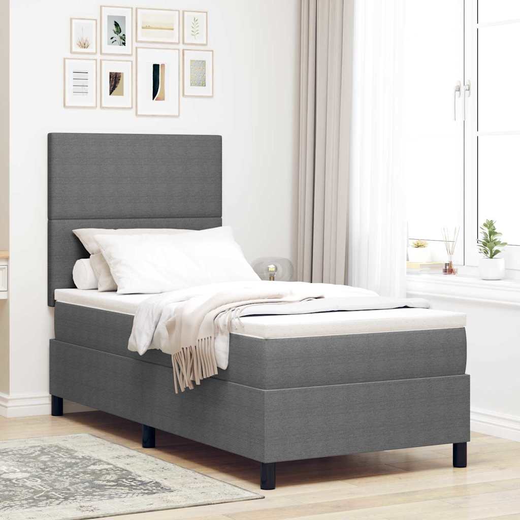 LED Box Spring Krevet Svijetlo siva i bijela. 90 x 200 cm