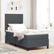 LED Box Spring Krevet Tamno siva i bijela 100 x 200 cm
