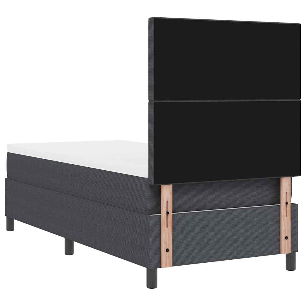 LED Box Spring Krevet Tamno siva i bijela 100 x 200 cm