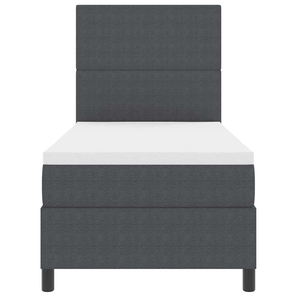 LED Box Spring Krevet Tamno siva i bijela 100 x 200 cm