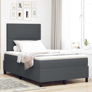 LED Box Spring Krevet Tamno siva i bijela 120 x 190 cm