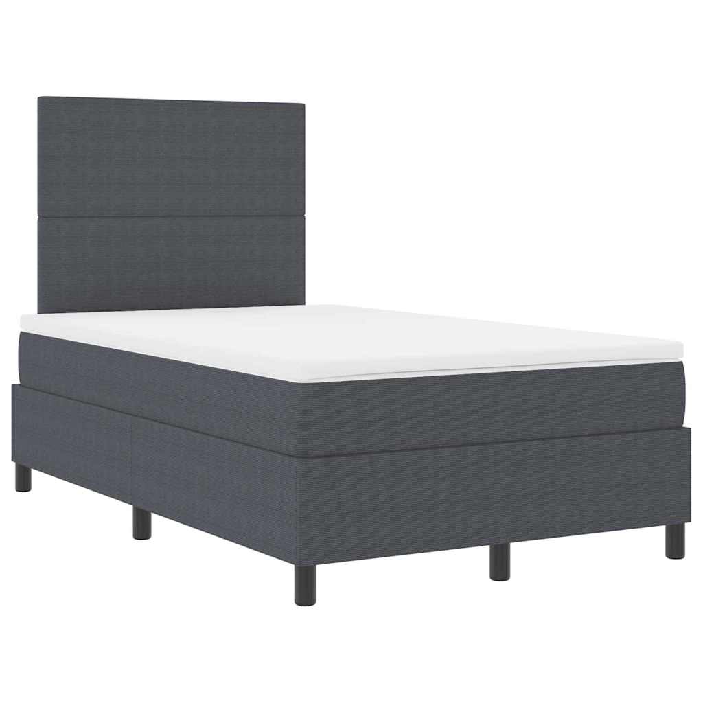 LED Box Spring Krevet Tamno siva i bijela 120 x 190 cm