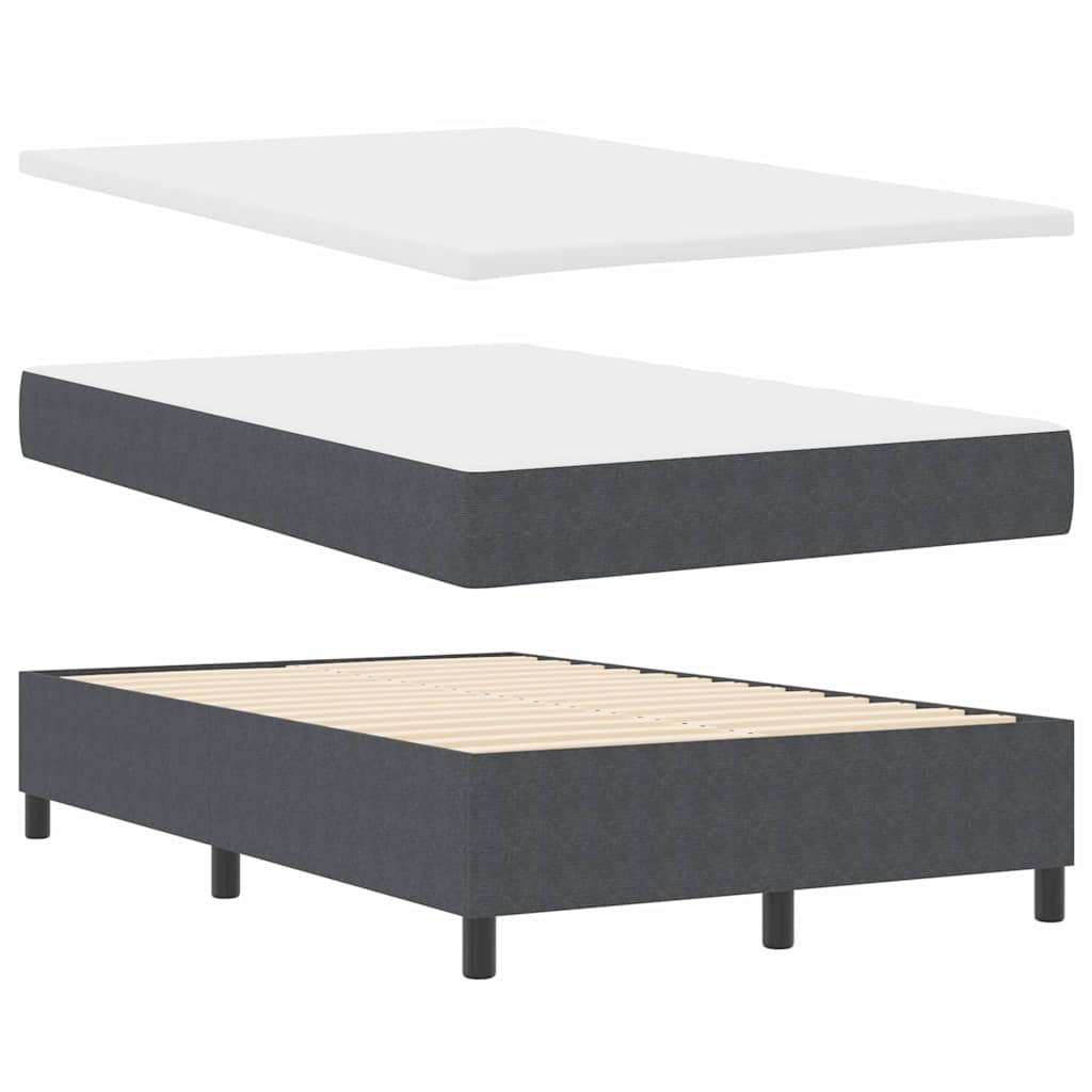 LED Box Spring Krevet Tamno siva i bijela 120 x 190 cm