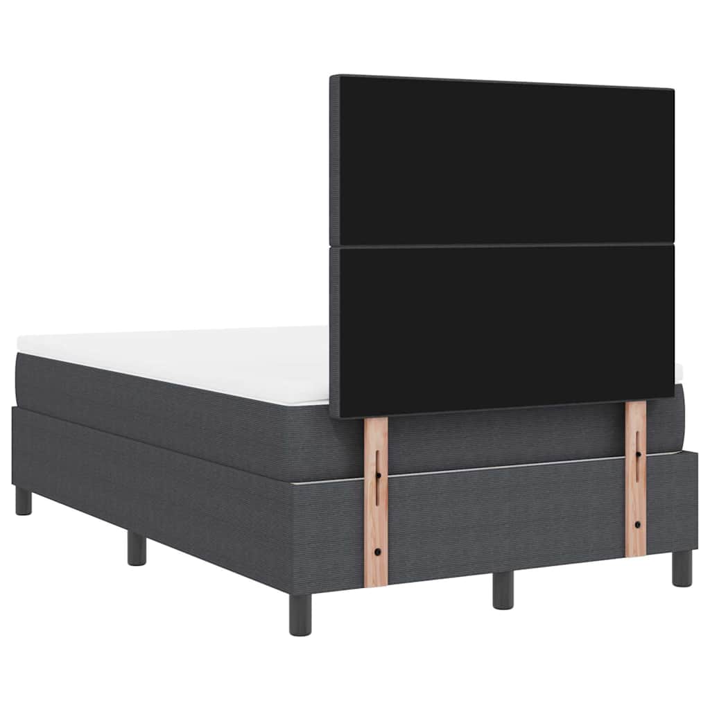 LED Box Spring Krevet Tamno siva i bijela 120 x 190 cm