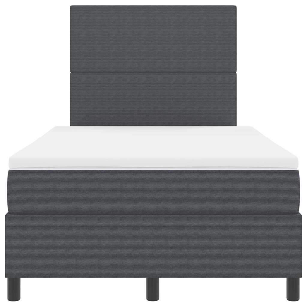 LED Box Spring Krevet Tamno siva i bijela 120 x 190 cm
