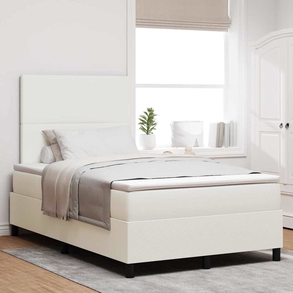 LED Box Spring Krevet Svijetlo siva i bijela.