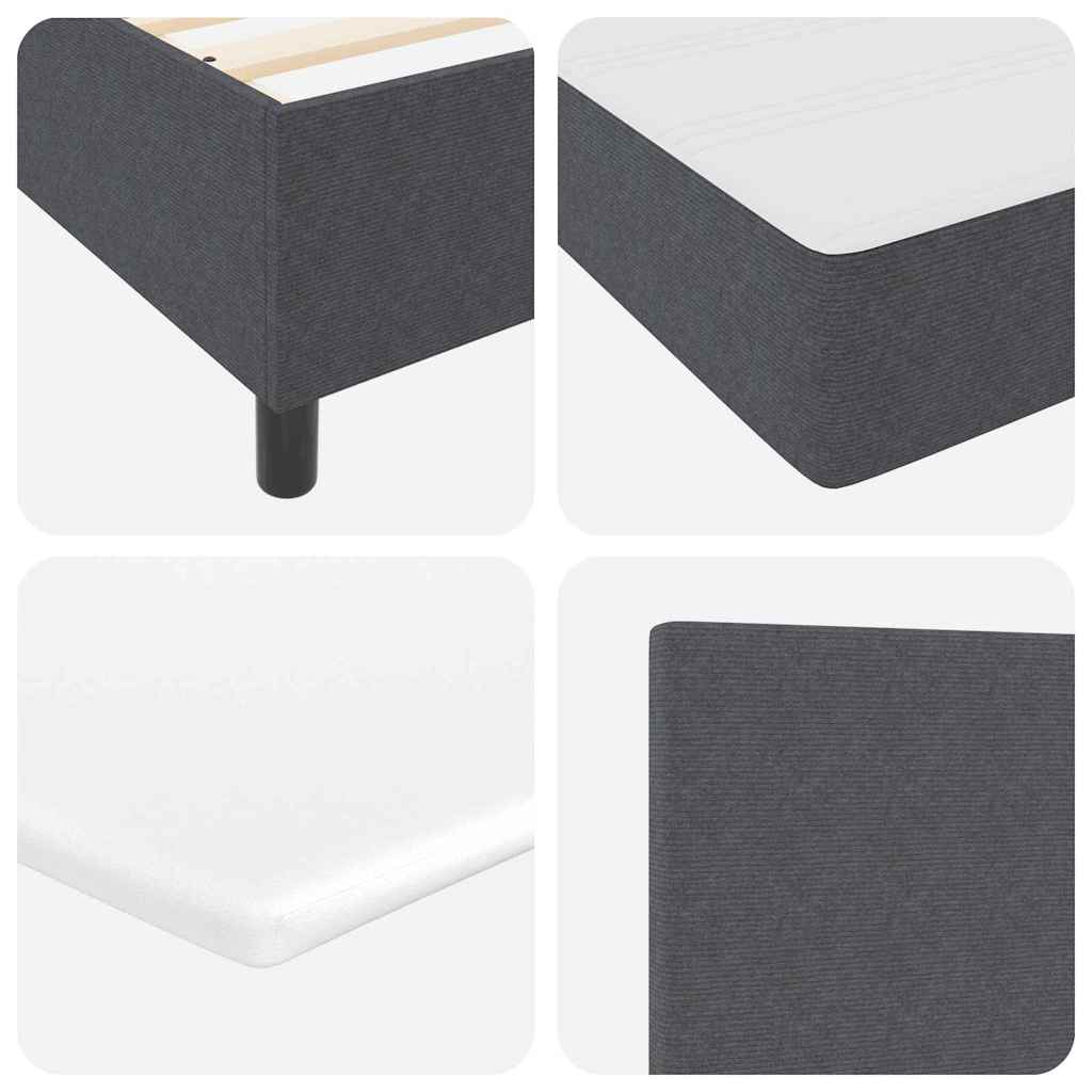 LED Box Spring Krevet Tamno siva i bijela 140 x 190 cm