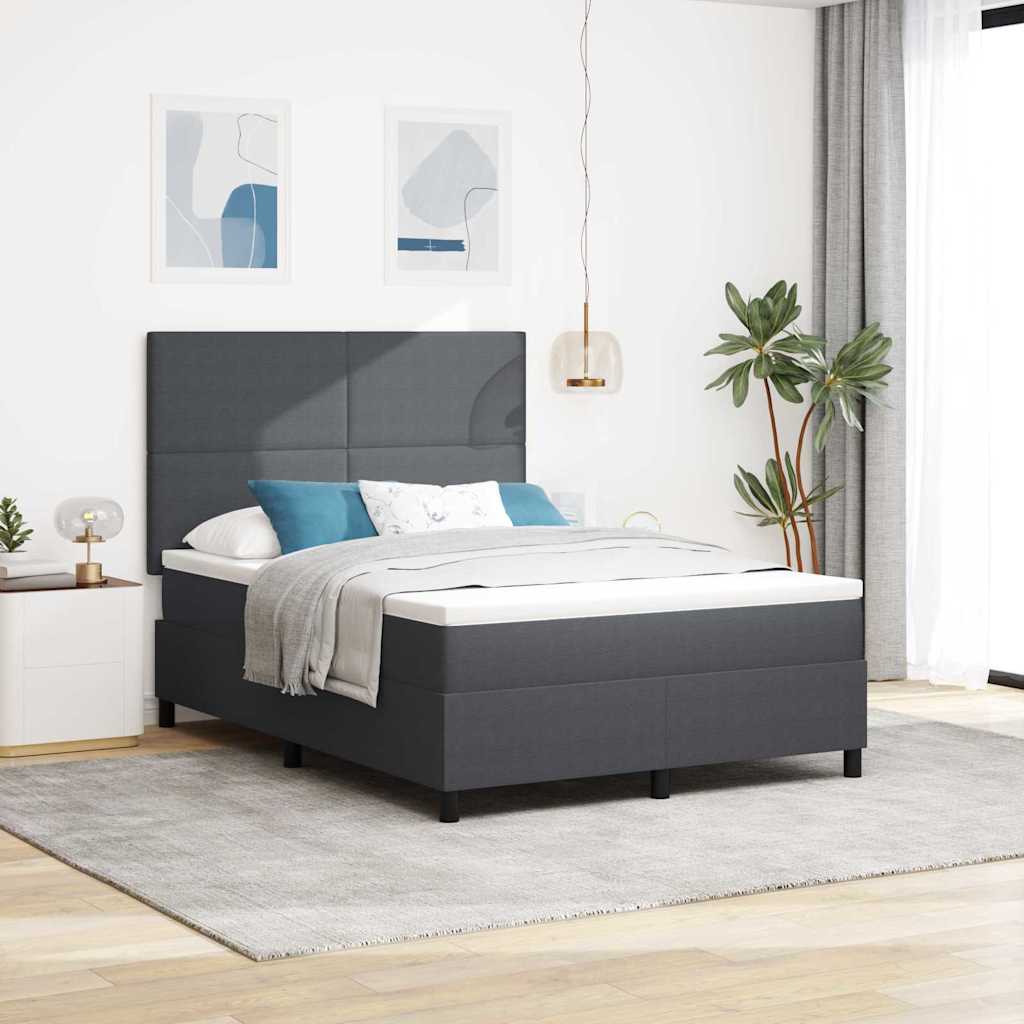 LED Box Spring Krevet Tamno siva i bijela 160 x 200 cm