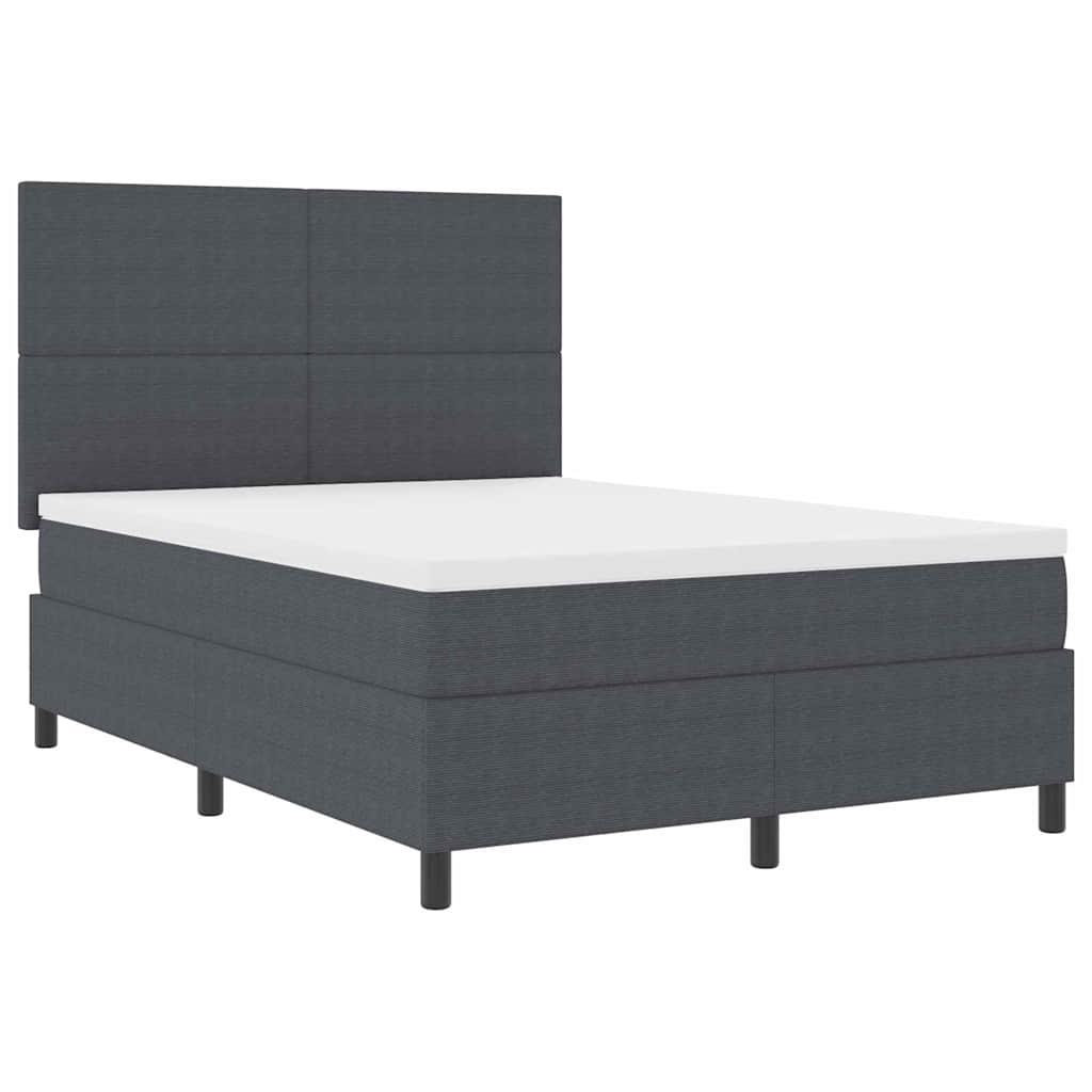 LED Box Spring Krevet Tamno siva i bijela 160 x 200 cm