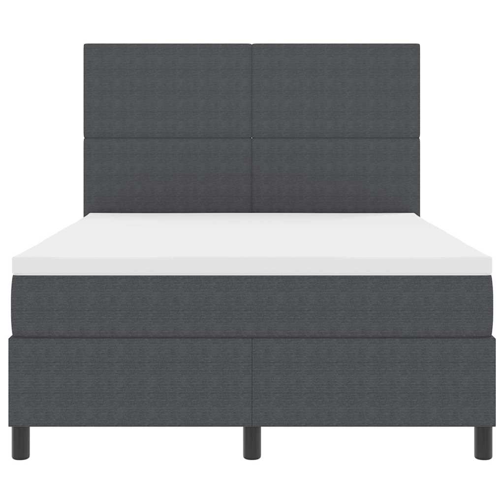 LED Box Spring Krevet Tamno siva i bijela 160 x 200 cm