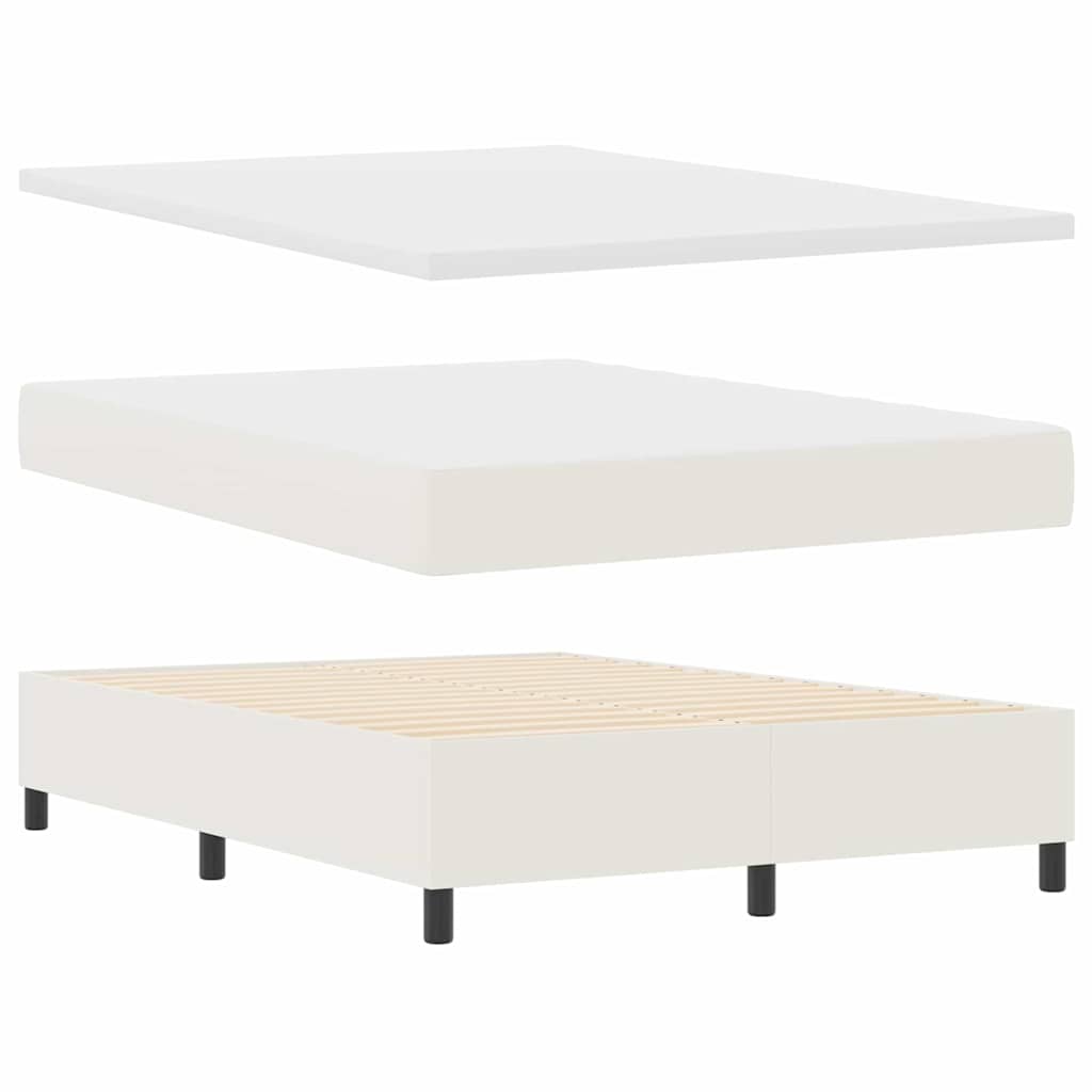 LED Box Spring Krevet s uzglavljem Krema i bijela 160 x 200 cm